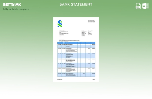 модерен стил Индија Стандардна овластена банкарска сметка изводи шаблон верзија 